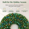 image:imageBest Choice Products 48in Large Artificial PreLit Christmas Wreath with Twinkling C7 Bulbs Retro Spruce Decor Nostalgic Holiday Accent Decoration w 200 LED Lights 714 PVC Tips24in