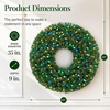 image:imageBest Choice Products 48in Large Artificial PreLit Christmas Wreath with Twinkling C7 Bulbs Retro Spruce Decor Nostalgic Holiday Accent Decoration w 200 LED Lights 714 PVC Tips60in