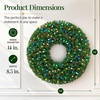 image:imageBest Choice Products 48in Large Artificial PreLit Christmas Wreath with Twinkling C7 Bulbs Retro Spruce Decor Nostalgic Holiday Accent Decoration w 200 LED Lights 714 PVC Tips24in