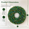 image:imageBest Choice Products 48in Large Artificial PreLit Christmas Wreath with Twinkling C7 Bulbs Retro Spruce Decor Nostalgic Holiday Accent Decoration w 200 LED Lights 714 PVC Tips36in