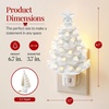 image:imageBest Choice Products 67in Ceramic Christmas Tree Nightlight Plug in Hand Painted Night Lamp Nostalgic Light Holiday Decor  GreenWhite