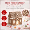 image:imageBest Choice Products Ceramic Gingerbread House Lighted Christmas Decor 7in Prelit LED House Hand Painted Battery Powered Holiday Ginger Bread Decoration Village Home for Mantel3pc