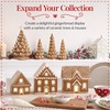 image:imageBest Choice Products Ceramic Gingerbread House Lighted Christmas Decor 7in Prelit LED House Hand Painted Battery Powered Holiday Ginger Bread Decoration Village Home for Mantel3pc