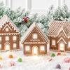 image:imageBest Choice Products Ceramic Gingerbread House Lighted Christmas Decor 7in Prelit LED House Hand Painted Battery Powered Holiday Ginger Bread Decoration Village Home for Mantel3pc