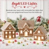 image:imageBest Choice Products Ceramic Gingerbread House Lighted Christmas Decor 7in Prelit LED House Hand Painted Battery Powered Holiday Ginger Bread Decoration Village Home for Mantel3pc