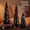 image:imageBest Choice Products Set of 3 Ceramic Christmas Trees PreLit HandPainted Tabletop Pinkmas Holiday Decoration wPink Bulbs LED Lights  PinkBlack W Orange  Purple  White Lights