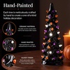 image:imageBest Choice Products Set of 3 Ceramic Christmas Trees PreLit HandPainted Tabletop Pinkmas Holiday Decoration wPink Bulbs LED Lights  PinkBlack W Orange  Purple  White Lights
