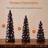 image:imageBest Choice Products Set of 3 Ceramic Christmas Trees PreLit HandPainted Tabletop Pinkmas Holiday Decoration wPink Bulbs LED Lights  PinkBlack W Orange  Purple  White Lights
