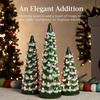 image:imageBest Choice Products Set of 3 Ceramic Christmas Trees PreLit HandPainted Tabletop Pinkmas Holiday Decoration wPink Bulbs LED Lights  PinkFrosted Green W Multicolor Lights