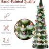 image:imageBest Choice Products Set of 3 Ceramic Christmas Trees PreLit HandPainted Tabletop Pinkmas Holiday Decoration wPink Bulbs LED Lights  PinkFrosted Green W Multicolor Lights