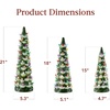 image:imageBest Choice Products Set of 3 Ceramic Christmas Trees PreLit HandPainted Tabletop Pinkmas Holiday Decoration wPink Bulbs LED Lights  PinkFrosted Green W Multicolor Lights