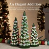 image:imageBest Choice Products Set of 3 Ceramic Christmas Trees PreLit HandPainted Tabletop Pinkmas Holiday Decoration wPink Bulbs LED Lights  PinkFrosted Green W Multicolor Lights