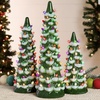 image:imageBest Choice Products Set of 3 Ceramic Christmas Trees PreLit HandPainted Tabletop Pinkmas Holiday Decoration wPink Bulbs LED Lights  PinkFrosted Green W Multicolor Lights