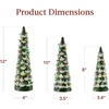 image:imageBest Choice Products Set of 3 Ceramic Christmas Trees PreLit HandPainted Tabletop Pinkmas Holiday Decoration wPink Bulbs LED Lights  PinkFrosted Green W Multicolor Lights
