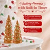 image:imageBest Choice Products Set of 3 Ceramic Christmas Trees PreLit HandPainted Tabletop Pinkmas Holiday Decoration wPink Bulbs LED Lights  PinkGingerbread W White  Green  Red Lights