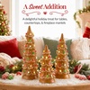 image:imageBest Choice Products Set of 3 Ceramic Christmas Trees PreLit HandPainted Tabletop Pinkmas Holiday Decoration wPink Bulbs LED Lights  PinkGingerbread W Multicolor Lights