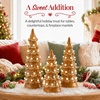 image:imageBest Choice Products Set of 3 Ceramic Christmas Trees PreLit HandPainted Tabletop Pinkmas Holiday Decoration wPink Bulbs LED Lights  PinkGingerbread W White Lights