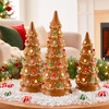 image:imageBest Choice Products Set of 3 Ceramic Christmas Trees PreLit HandPainted Tabletop Pinkmas Holiday Decoration wPink Bulbs LED Lights  PinkGingerbread W Multicolor Lights