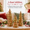 image:imageBest Choice Products Set of 3 Ceramic Christmas Trees PreLit HandPainted Tabletop Pinkmas Holiday Decoration wPink Bulbs LED Lights  PinkGingerbread W White  Green  Red Lights
