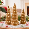 image:imageBest Choice Products Set of 3 Ceramic Christmas Trees PreLit HandPainted Tabletop Pinkmas Holiday Decoration wPink Bulbs LED Lights  PinkGingerbread W White Lights
