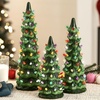 image:imageBest Choice Products Set of 3 Ceramic Christmas Trees PreLit HandPainted Tabletop Pinkmas Holiday Decoration wPink Bulbs LED Lights  PinkGreen W Multicolor Lights