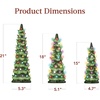 image:imageBest Choice Products Set of 3 Ceramic Christmas Trees PreLit HandPainted Tabletop Pinkmas Holiday Decoration wPink Bulbs LED Lights  PinkGreen W Multicolor Lights