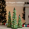image:imageBest Choice Products Set of 3 Ceramic Christmas Trees PreLit HandPainted Tabletop Pinkmas Holiday Decoration wPink Bulbs LED Lights  PinkGreen W Multicolor Lights