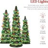 image:imageBest Choice Products Set of 3 Ceramic Christmas Trees PreLit HandPainted Tabletop Pinkmas Holiday Decoration wPink Bulbs LED Lights  PinkGreen W Multicolor Lights