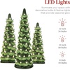 image:imageBest Choice Products Set of 3 Ceramic Christmas Trees PreLit HandPainted Tabletop Pinkmas Holiday Decoration wPink Bulbs LED Lights  PinkGreen W Warm White Lights