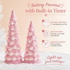 image:imageBest Choice Products Set of 3 Ceramic Christmas Trees PreLit HandPainted Tabletop Pinkmas Holiday Decoration wPink Bulbs LED Lights  PinkPink W Pink Lights