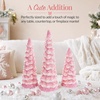 image:imageBest Choice Products Set of 3 Ceramic Christmas Trees PreLit HandPainted Tabletop Pinkmas Holiday Decoration wPink Bulbs LED Lights  PinkPink W Pink Lights