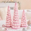 image:imageBest Choice Products Set of 3 Ceramic Christmas Trees PreLit HandPainted Tabletop Pinkmas Holiday Decoration wPink Bulbs LED Lights  PinkPink W Pink Lights