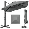 image:imageBest Choice Products 10x10ft Cantilever Patio Umbrella 5 Year Fade Resistant 260 GSM Canopy Smooth Tilt Adjustment and Aluminum Frame  Navy BlueGray