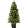 image:imageBest Choice Products 45ft Prelit Potted Pencil Christmas Tree w C7 LED Lights Realistic Nostalgic Artificial Lighted Retro Holiday Dcor 175 Twinkling LEDs for Home Porch45ft
