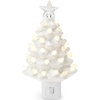 image:imageBest Choice Products 67in Ceramic Christmas Tree Nightlight Plug in Hand Painted Night Lamp Nostalgic Light Holiday Decor  GreenWhite