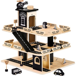 image:image3Story Wooden Parking Garage Playset for Kids BlueBlack