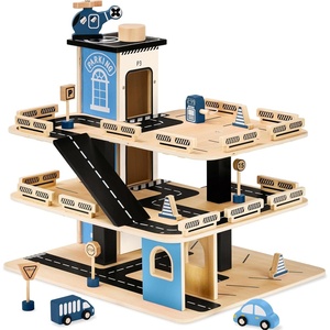 image:image3Story Wooden Parking Garage Playset for Kids BlueBlue