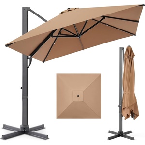 image:imageBest Choice Products 10x10ft Cantilever Patio Umbrella 5 Year Fade Resistant 260 GSM Canopy Smooth Tilt Adjustment and Aluminum Frame  Navy BlueTan
