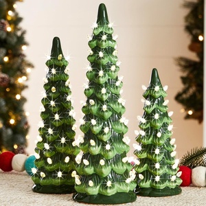 image:imageBest Choice Products Set of 3 Ceramic Christmas Trees PreLit HandPainted Tabletop Pinkmas Holiday Decoration wPink Bulbs LED Lights  PinkGreen W Warm White Lights