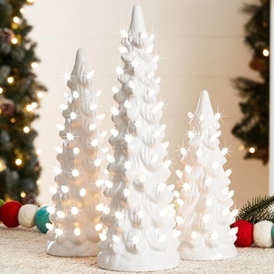 image:imageBest Choice Products Set of 3 Ceramic Christmas Trees PreLit HandPainted Tabletop Pinkmas Holiday Decoration wPink Bulbs LED Lights  PinkWhite W Warm White Lights