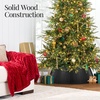 image:imageBest Choice Products 36in Christmas Tree Collar Solid Wood Slatted Tree Skirt Holiday Accessory for Home  ChestnutBlack