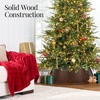 image:imageBest Choice Products 36in Christmas Tree Collar Solid Wood Slatted Tree Skirt Holiday Accessory for Home  ChestnutWalnut
