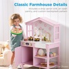 image:imageBest Choice Products Farmhouse Wooden Play Kitchen for Kids Ages 3 PinkWhite