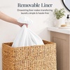 image:imageBest Choice Products Large Double Laundry Hamper WRolling Wheels Natural Handwoven Hyacinth Open Laundry Basket W 2 Compartments Washable Liner amp Handles Portable 32 Gallon 120L  NaturalNatural