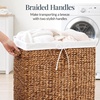 image:imageBest Choice Products Large Double Laundry Hamper WRolling Wheels Natural Handwoven Hyacinth Open Laundry Basket W 2 Compartments Washable Liner amp Handles Portable 32 Gallon 120L  NaturalChestnut