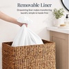image:imageBest Choice Products Large Double Laundry Hamper WRolling Wheels Natural Handwoven Hyacinth Open Laundry Basket W 2 Compartments Washable Liner amp Handles Portable 32 Gallon 120L  NaturalChestnut