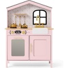 image:imageBest Choice Products Farmhouse Wooden Play Kitchen for Kids Ages 3 PinkPink