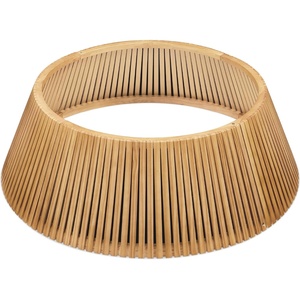 image:imageBest Choice Products 36in Christmas Tree Collar Solid Wood Slatted Tree Skirt Holiday Accessory for Home  ChestnutNatural