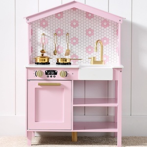 image:imageBest Choice Products Farmhouse Wooden Play Kitchen for Kids Ages 3 PinkRose
