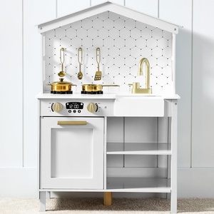 image:imageBest Choice Products Farmhouse Wooden Play Kitchen for Kids Ages 3 PinkWhite